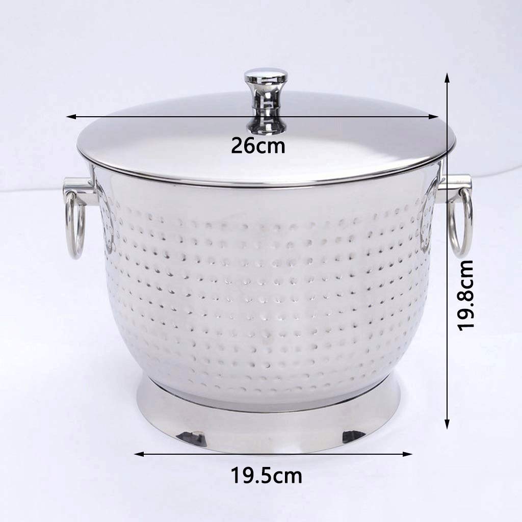 Cubeta​para Hielo, Cubo de Hielo Cubo de Hielo Grande de Acero Inoxidable con Tapa con asa Cubo de Hielo de Acero Inoxidable
