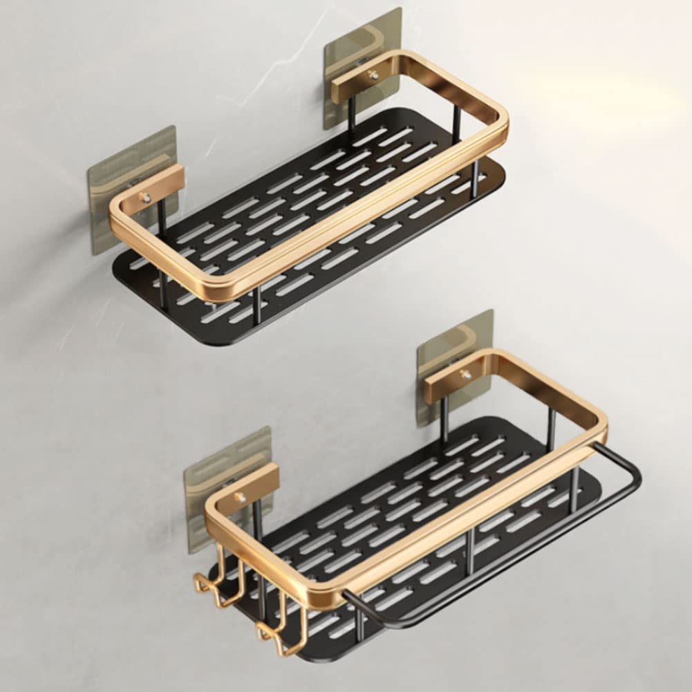 XUNATA 2 Pack Shower Caddy Shower Shelf Bathroom Basket Shelf with Towel Holder No Drilling Wall Mounted Adhesive