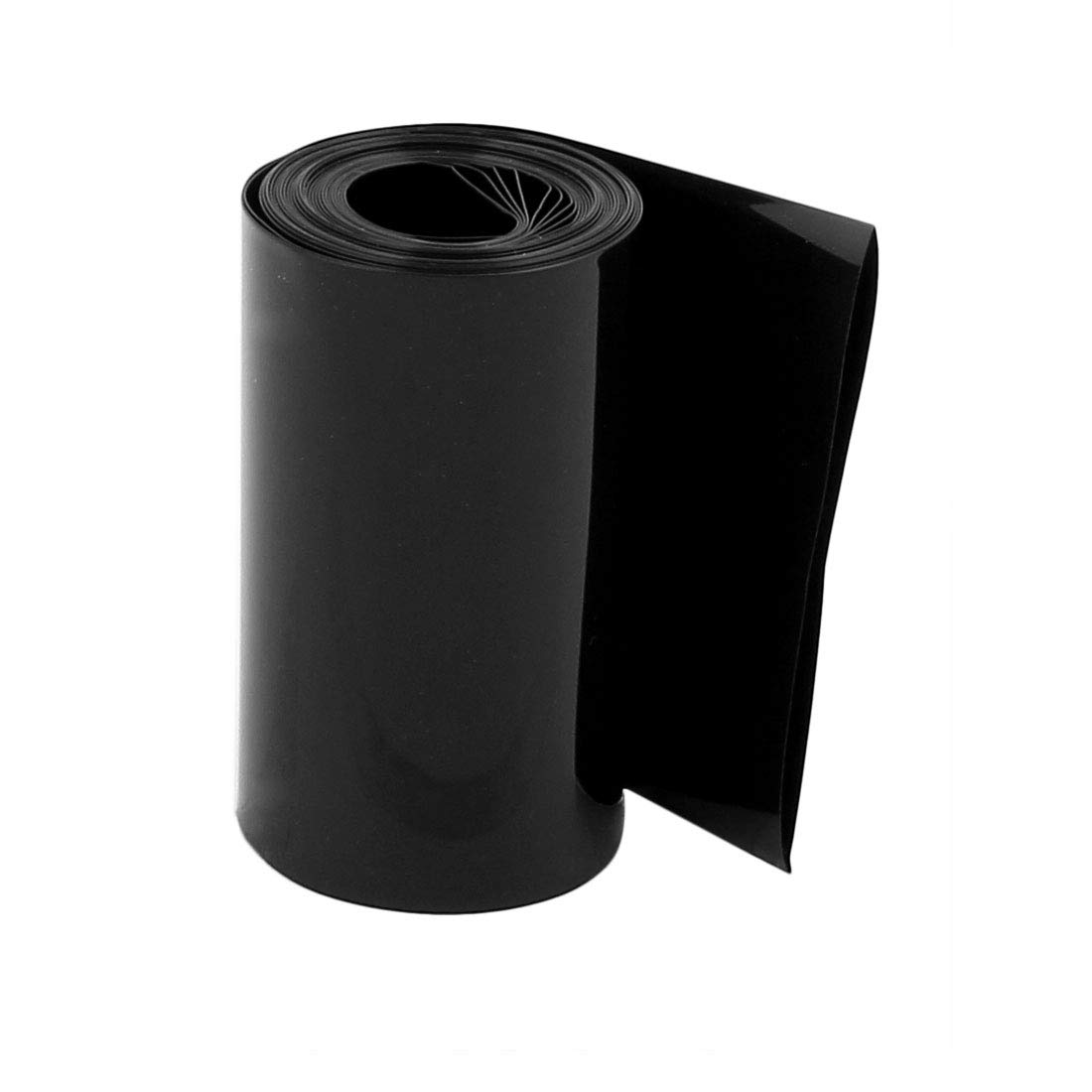 Tube Thermorétractable PVC Noir - Largeur à Plat 80mm (diam. ~50mm) - Longueur 2 Mètres - Pour Batteries 18650, Isolation - 5