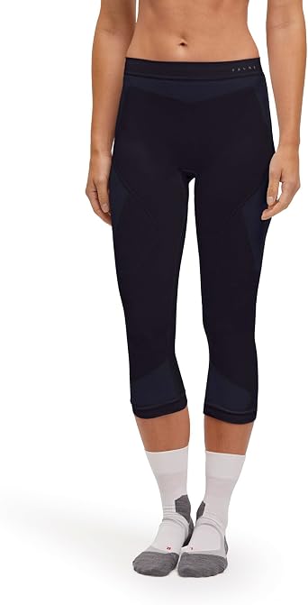 Falke Womens Warm 3/4 Tights 3/4 Sport Tights Base Layer Bottom, Thermal Underwear, 1 Pair