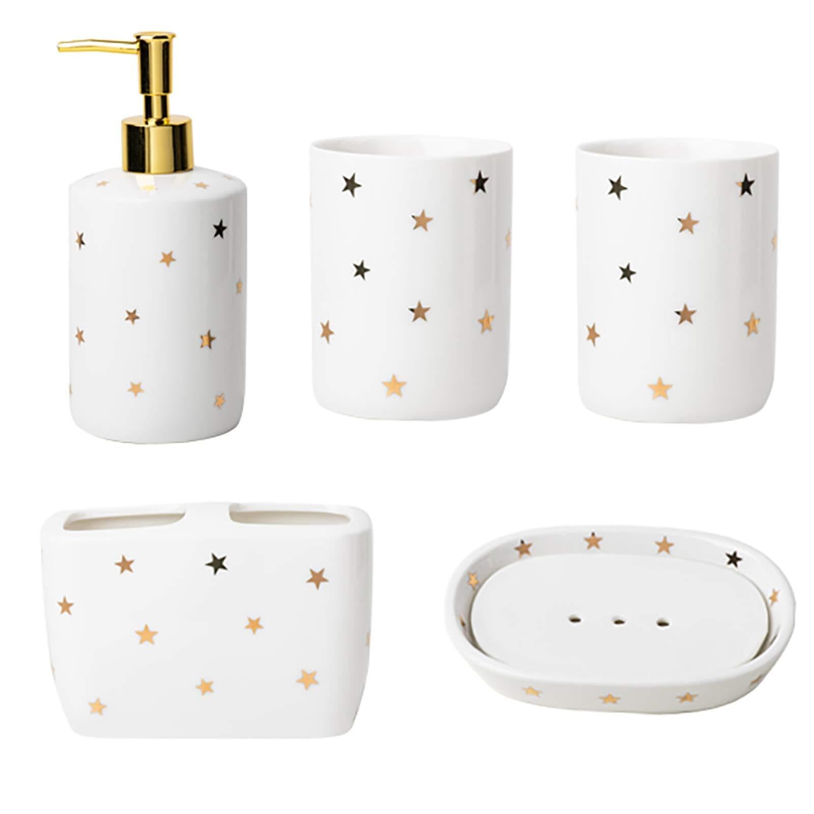 Accesorios de baño juego de accesorios baño 5 piezas cerámica dispensadores de jabón
