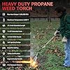 SEVENMEET Propane Torch Weed Burner, 1,800,000 BTU Weed Torch with 11.5FT Hose with Flame Control Turbo Trigger Push Button Igniter, Flame thrower for Weed, Roof Asphalt, Snow Melting