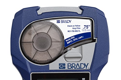 Brady High Adhesion Vinyl Label Tape (M21-750-595-YL) - Black on Yellow Vinyl Film - Compatible with BMP21-PLUS, IDPAL, LABPAL Label Printers - 21' Length, .75" Width - Thumbnail 3