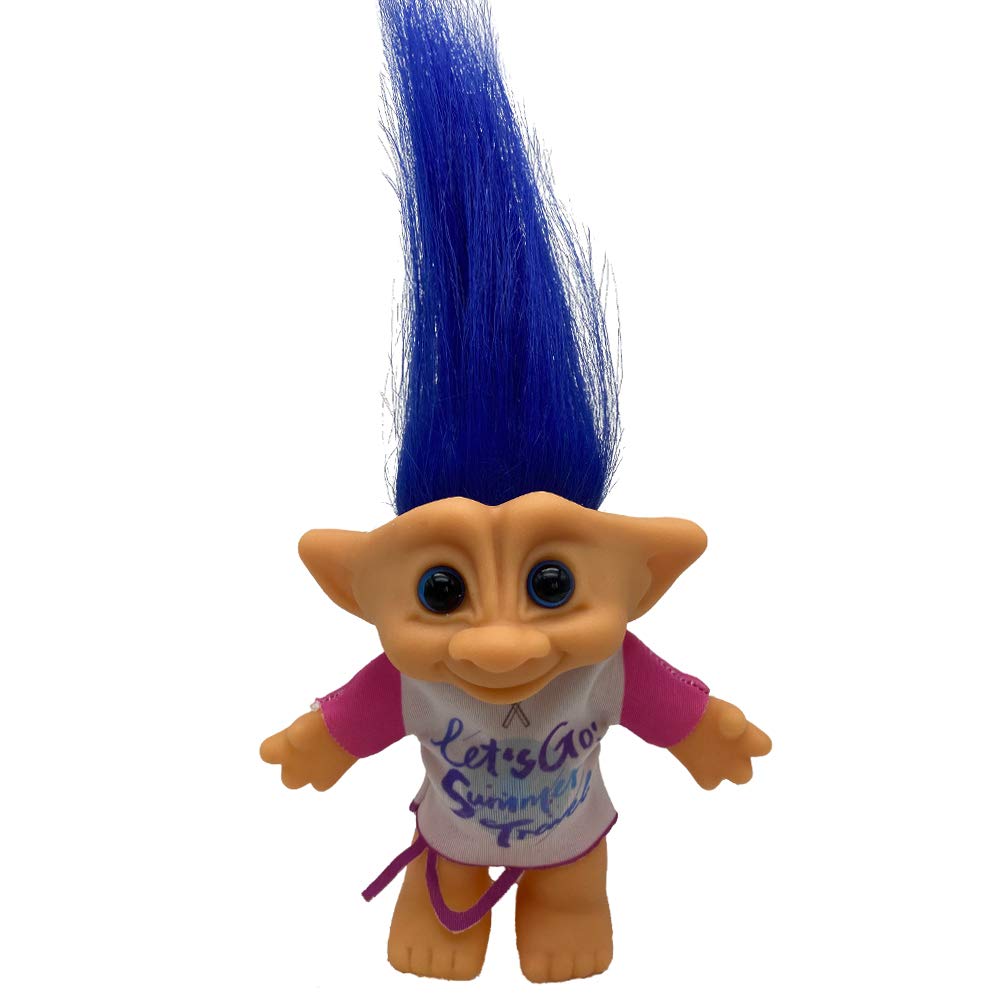 YintlilocnPVC Vintage Trolls dolls Lucky Doll Action Figures Chromatic Adorable for Collections, School Project, Arts and Crafts, Party Favors - 7.5" Tall(Include The Length of Hair) (Summer)