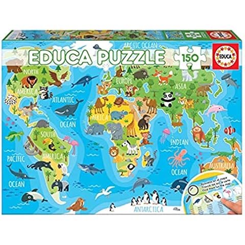 Educa - Mapamundi Animales, Puzzle de 150 Piezas Cover
