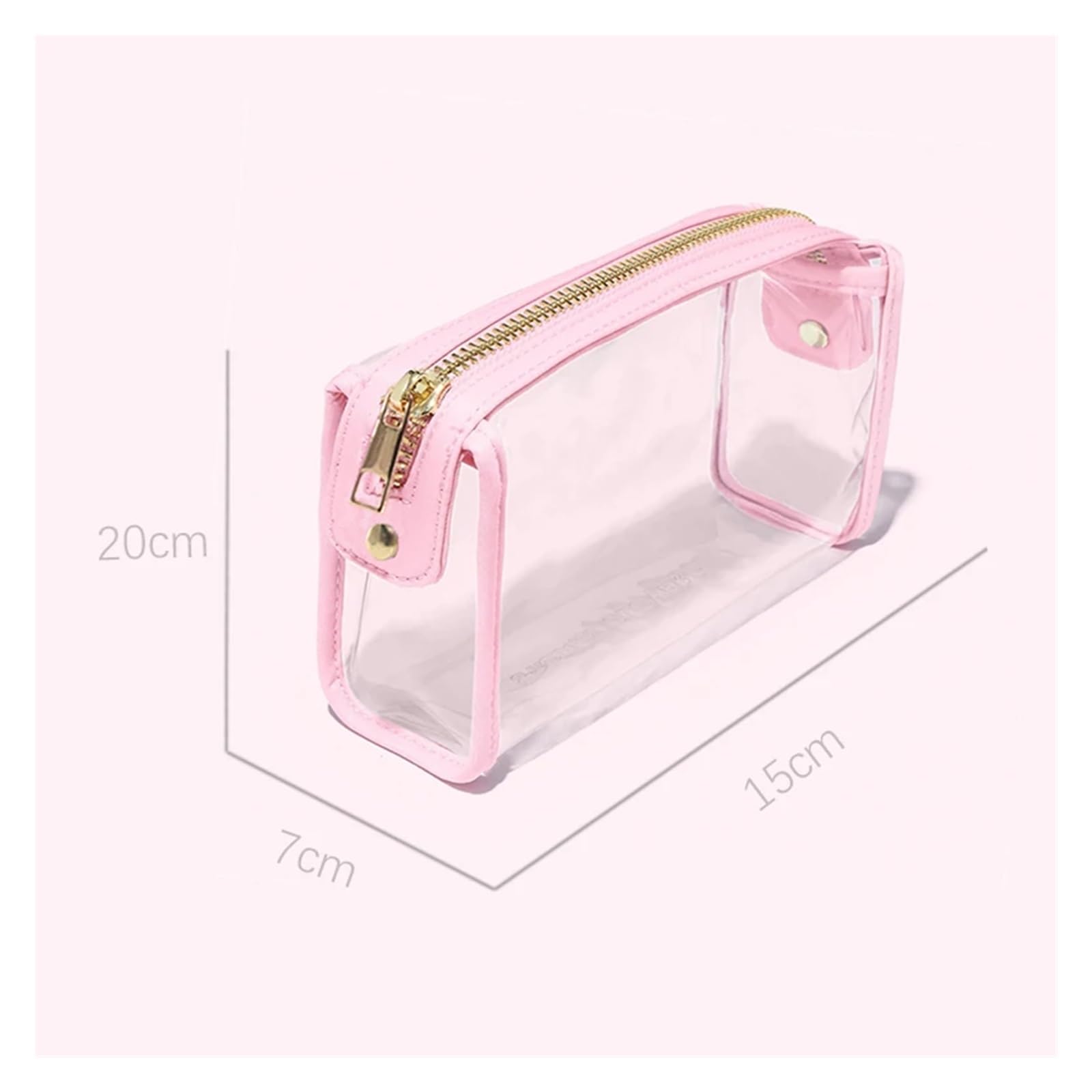 Transparent Wash Makeup Bag Travel PVC Waterproof Cosmetic Pouch Organizer Gift(Pink)