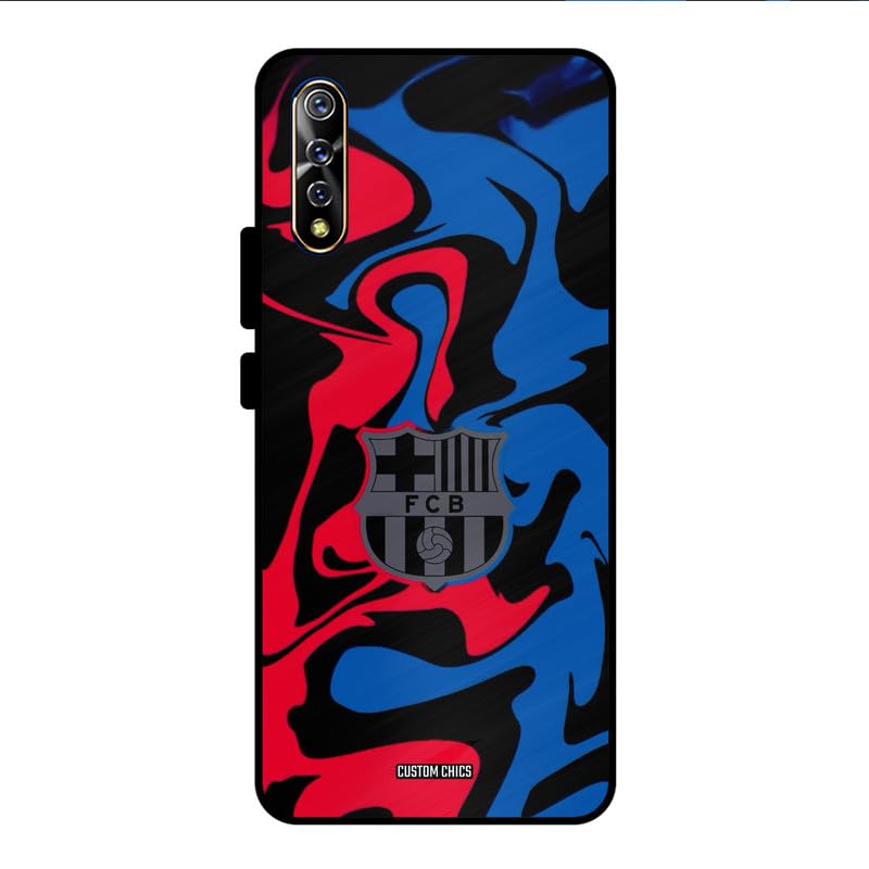 Image of PrintShield FC Barcelona Comic Back Cover for Vivo S1, Shockproof Printed Phone Case with Soft TPU Sides & Anti-Slip Grip
