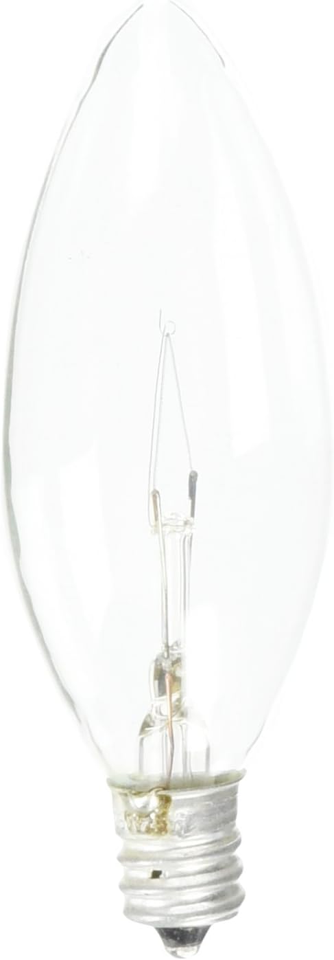 Westinghouse 0368200, 25 Watt, 130 Volt Clear Incand B9.5 Light Bulb, 2500 Hour 170 Lumen