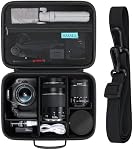 RAIALL Case caméra pour Canon EOS Rebelle T7/R50/R50V/R100/R6 Marquer II/R5/ R8/R10/RP/R7/Sony/Nikon D7500 DSLR Appareil photo, objectif, trépied, sac de voyage de protection dure avec une sangle d'épaule et 5 Diviseurs noirs