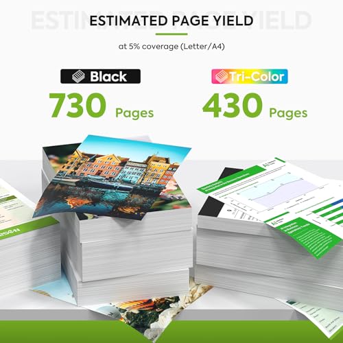 Image of 61XL Ink Cartridges Replacement for HP 61 XL Ink Cartridge Combo Pack HP61 Works with HP Envy 5530 4500 4502 5535 Deskjet 2540 2541 3050 3510 1510 OfficeJet 4630 4632 Printer (Black Tri-Color, 2-Pack)