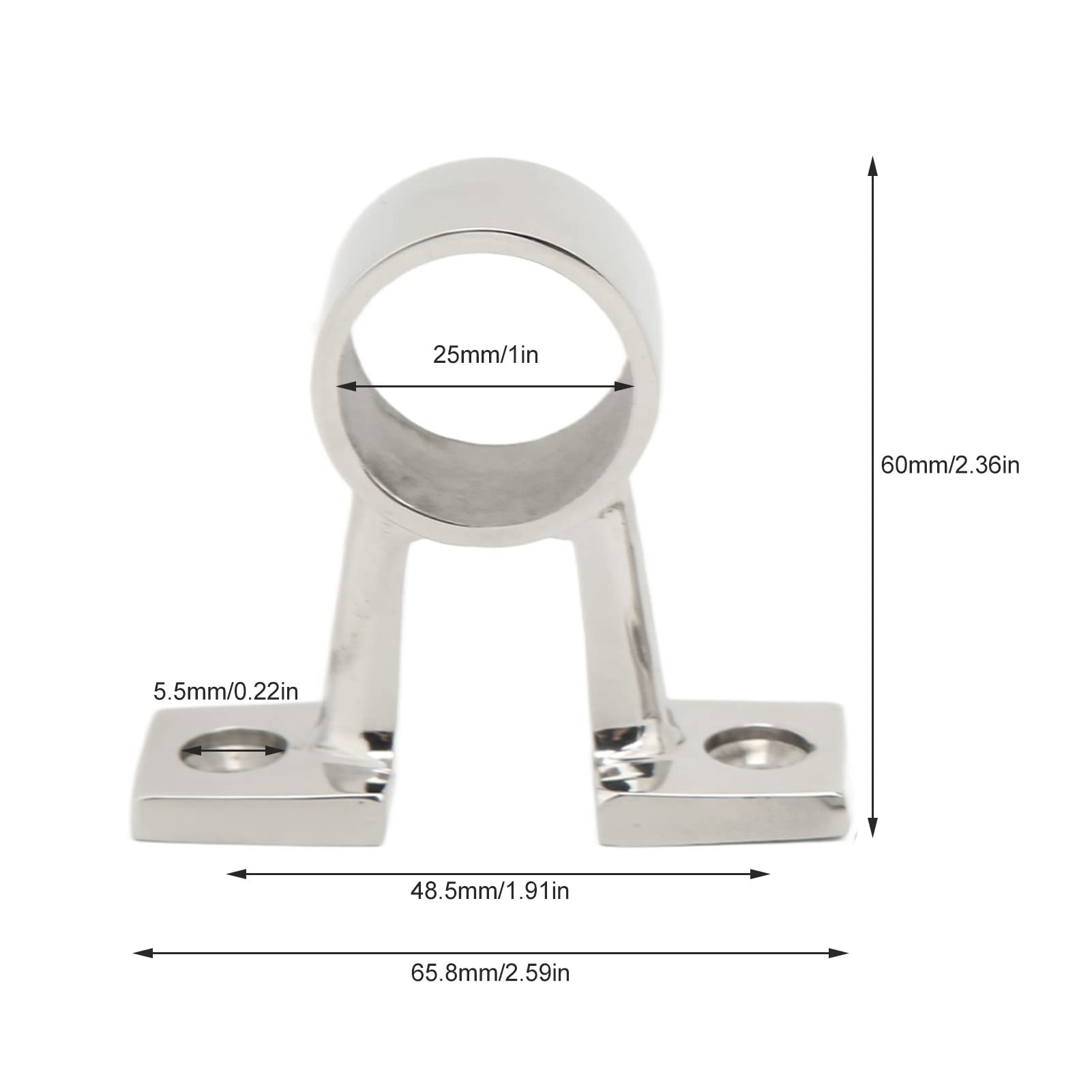 2 Piezas de Accesorios de pasamanos Marinos, Conector de pasamanos de Barco Soporte Central de pasamanos de Acero Inoxidable para tubería de 1 Pulgada