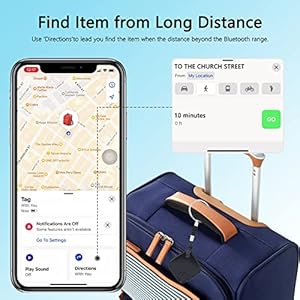 Key Finder, Bluetooth Luggage Tracker tag Locator Works with Apple Find My,Smart Tracker for Suitcase, Replaceable Battery Smart tag Item Finder. Black2