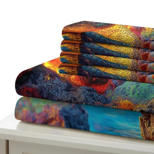 Parure housse de couette serpent 260x220 en microfibre douce avec taies
