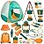 Meland Kids Camping Set with Tent 24pcs - Camping Gear Tool Pretend Play Set for Toddlers Kids Boys Girls Outdoor Toy Birthday Gift