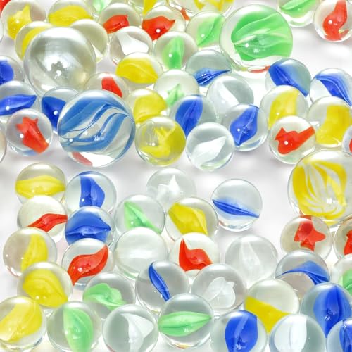 LovesTown 500PCS Glass Marbles Bulk, Vintage Cat Eye Marble, for