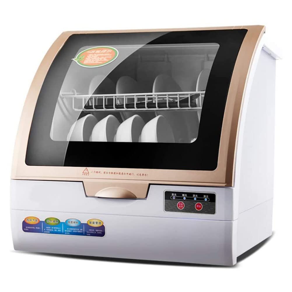 Table Top Dishwasher Portable Countertop Dishwasher Household Automatic Desktop Dishwasher 360° Spray and 72â„ƒ High Temperature with 6 Place Setting Rack for Apartment Home Kitchen 800W
