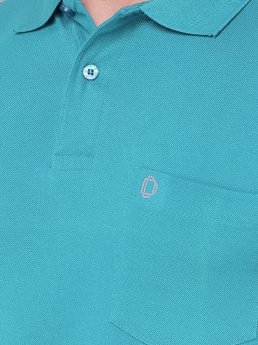Image of Dollar Men's Pack of 1 Solid Cotton Blend Polo Neck T-Shirt