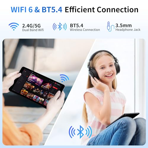 Android 14 Tablet 8 inch Tablets, 2025 Octa-Core Processor, 12GB RAM 64GB ROM 2TB Expand, WiFi 6, Dual 5MP+8MP Camera, BT5.4, 5100mAh Kids Tablets, Widevine L1, Performance Tablet, Gray - Image 6