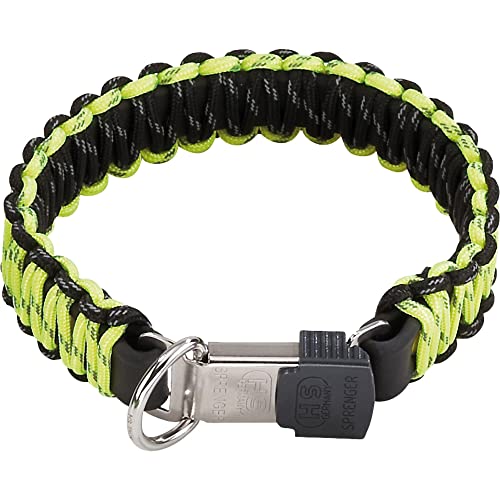 Sprenger Hundehalsband aus stabilem Paracord Nylon mit Edelstahl Clic Lock Verschluss I Wasserabweisende Halskette, reflektierend, langlebig 45 cm, gelb
