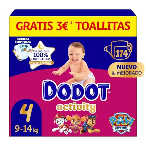 Dodot Pañales Bebé Activity, Talla 4 (9-14 kg),174...
