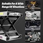 1500 LBS Motorcycle Jack, Thickened 0.48" Rubber Pad Motorcycle Stand Lift, Upgraded Labor-Saving Bearing, Steel Motorcycle Center Stand with Carrying Handle and Anti-Slip Bottom for Heavy ATV - Image 7