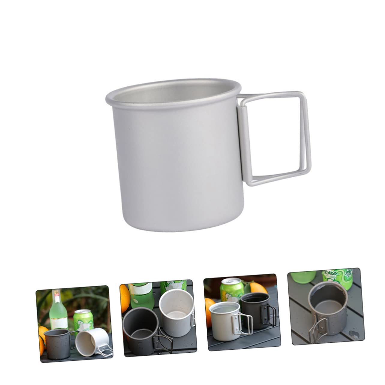 ibasenice 2 Sätze Faltbarer Aus Aluminium Reisebecher Tragbarer Becher Faltbecher Campingbecher Großer Isolierter Faltwasserbecher Campingbecher Mit 2 Stück * 2