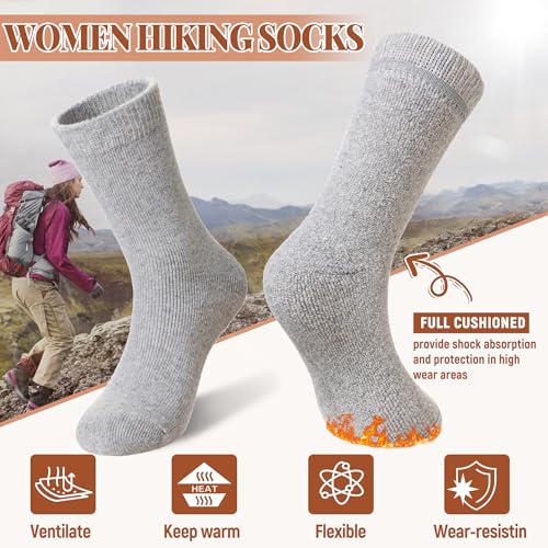 Image of Velice Womens Merino Wool Thermal Thick Hiking Winter Socks