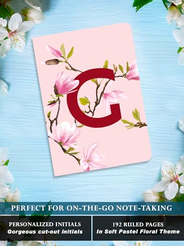 Image of DOODLE Monogram G Diary Gift Set - B6 Soft Bound Ruled Notebook with Tote Bag & Zipper Pouch - Premium Stationery Gift for Women & Girls