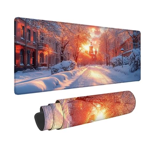 Tapis de souris XXL blanc 800x400mm imperméable pour bureau de gamer