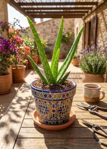 Echte Aloe Vera medizinisch Kosmetik 25cm sehr üppige Pflanzen im 12er Topf (1)
