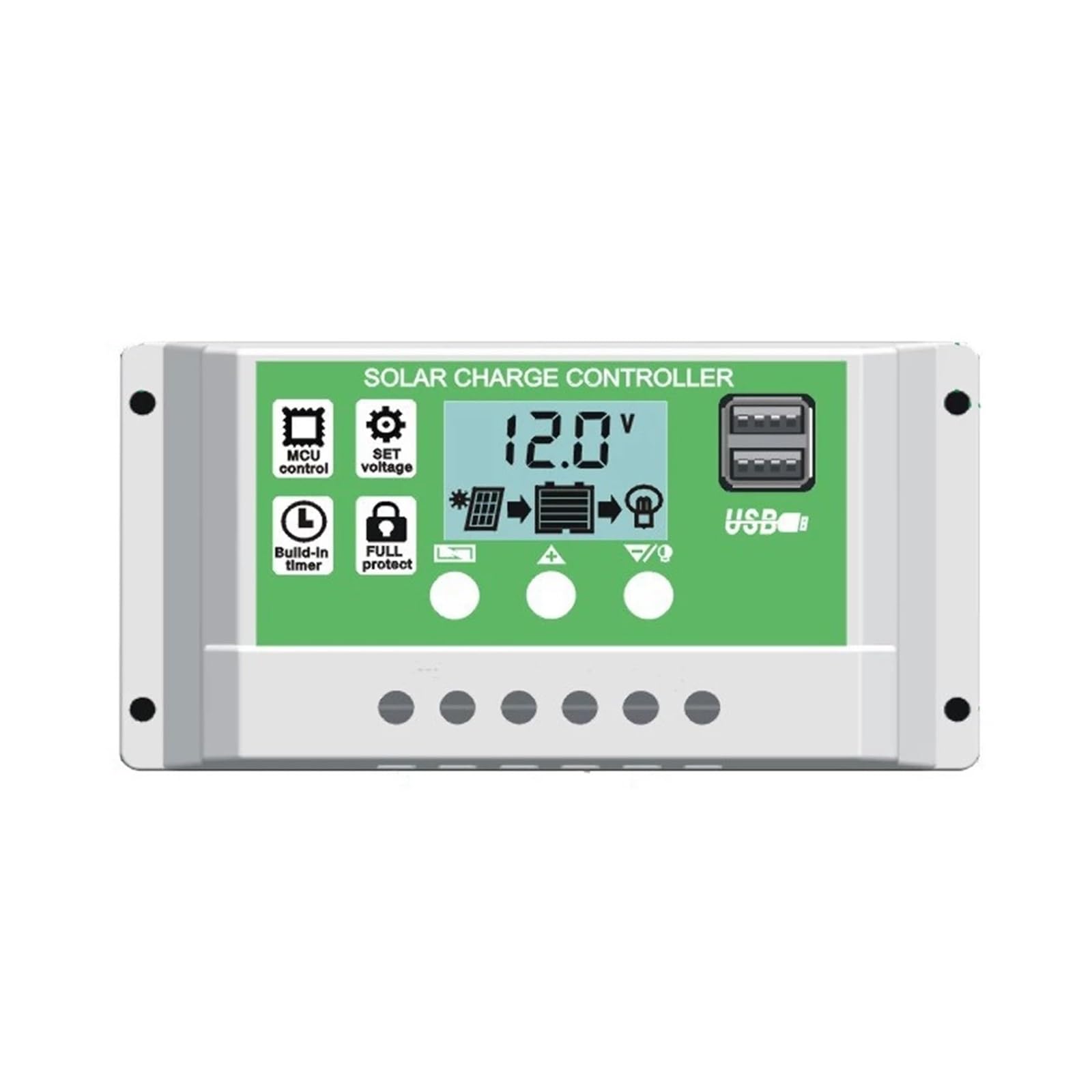 CUDTAPI 30A PWM Solar Charge Controller For Lithium Batteries 12V 24V 1920W Solar Panel Charger Discharge Regulator