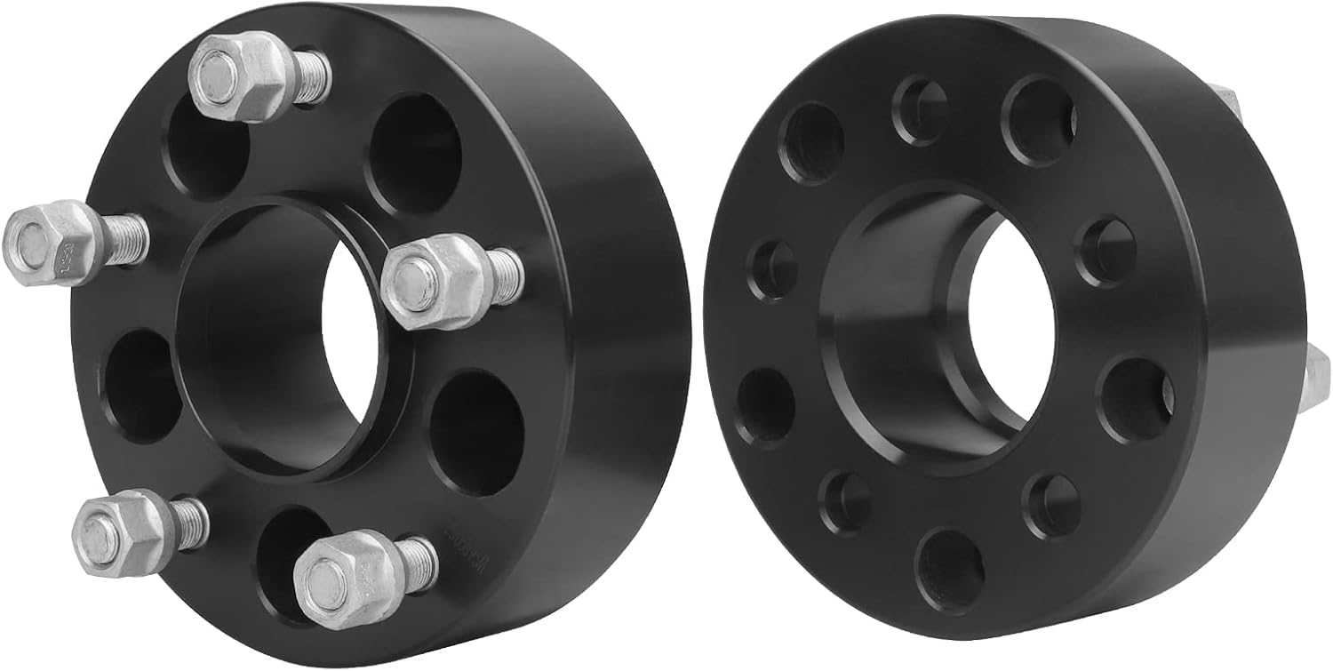 Haruma 2inch Hubcentric Wheel Spacers for Jeep Wrangler Cherokee Grand Cherokee Liberty, 5x114.3mm(5x4.5) to 5x127mm(5x5) Wheel Spacer 71.5mm Hub Bore 1/2" x 20 Thread Pitch 2pcs Black