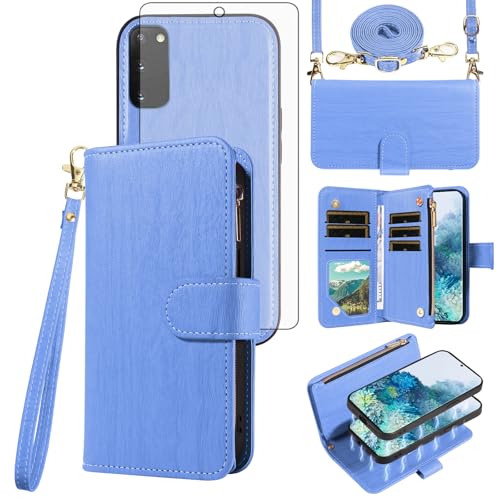 Coque Samsung Galaxy S20 5G fermeture éclair porte-cartes et verre trempé