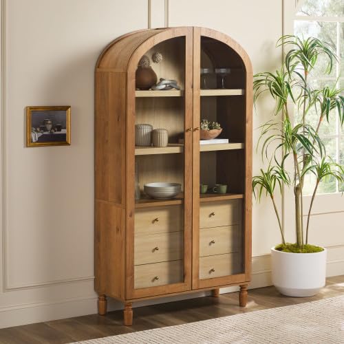Walker Edison Darci Modern Arched Bookshelf...
