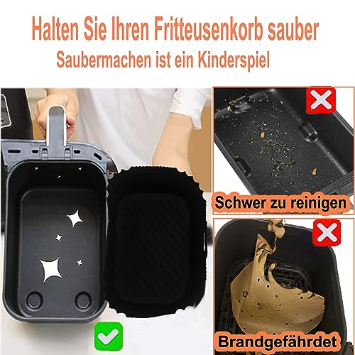 Heißluftfritteuse Zubehör Kompatibel für Ninja AF300EU 7,6L, COSORI 8,5L, cookwise Devology Cecotec 9L, Balter Innsky Doppel Fritteusen, 6PCs Zubehörset Mit Airfryer Silikonform, Grillrost, BPA-frei – Bild 7