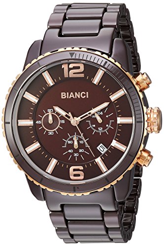 ROBERTO BIANCI WATCHES Men's Amadeo Swiss-Quartz Watch with Ceramic Strap, Brown, 22 (Model: RB58753)