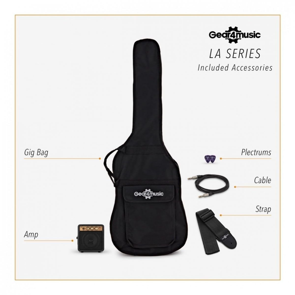 3/4 chitarra elettrica LA MiniPacchetto con Amplificatore Blue