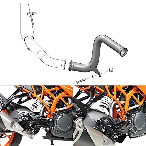 NICECNC Aftermarket Motorcycle Stainless Steel Exhaust Muffler Mid Pipe Compatible with KTM DUKE 125 DUKE 390 2017-2020 2019 2018 2017,RC125/390 2017 2018 2019 2020