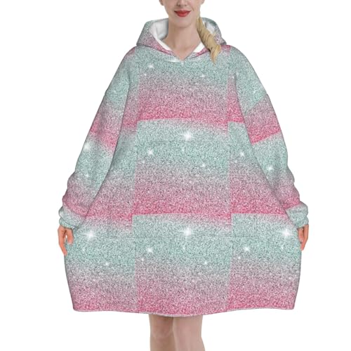 Sweat à capuche rose brillant style couverture pour cocooning