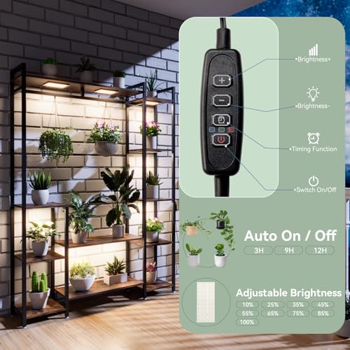 Image of Plant Stand Indoor with Grow Lights 11 Tiered Wood Indoor Plant Shelf 62 inch Tall Plant Stand Metal Frame for Indoor Plants Multiple Flower Pot Holder, Large Plant Rack for Living Room Patio Corner