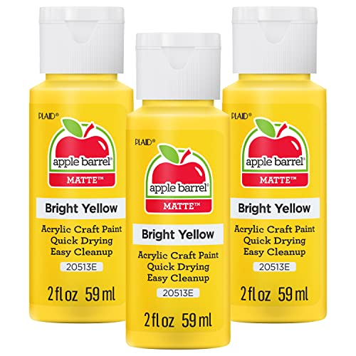 Apple Barrel Acrylic Paint Bright Yellow (Pack of 3) 2 oz 20513EA- (Pack of 3)