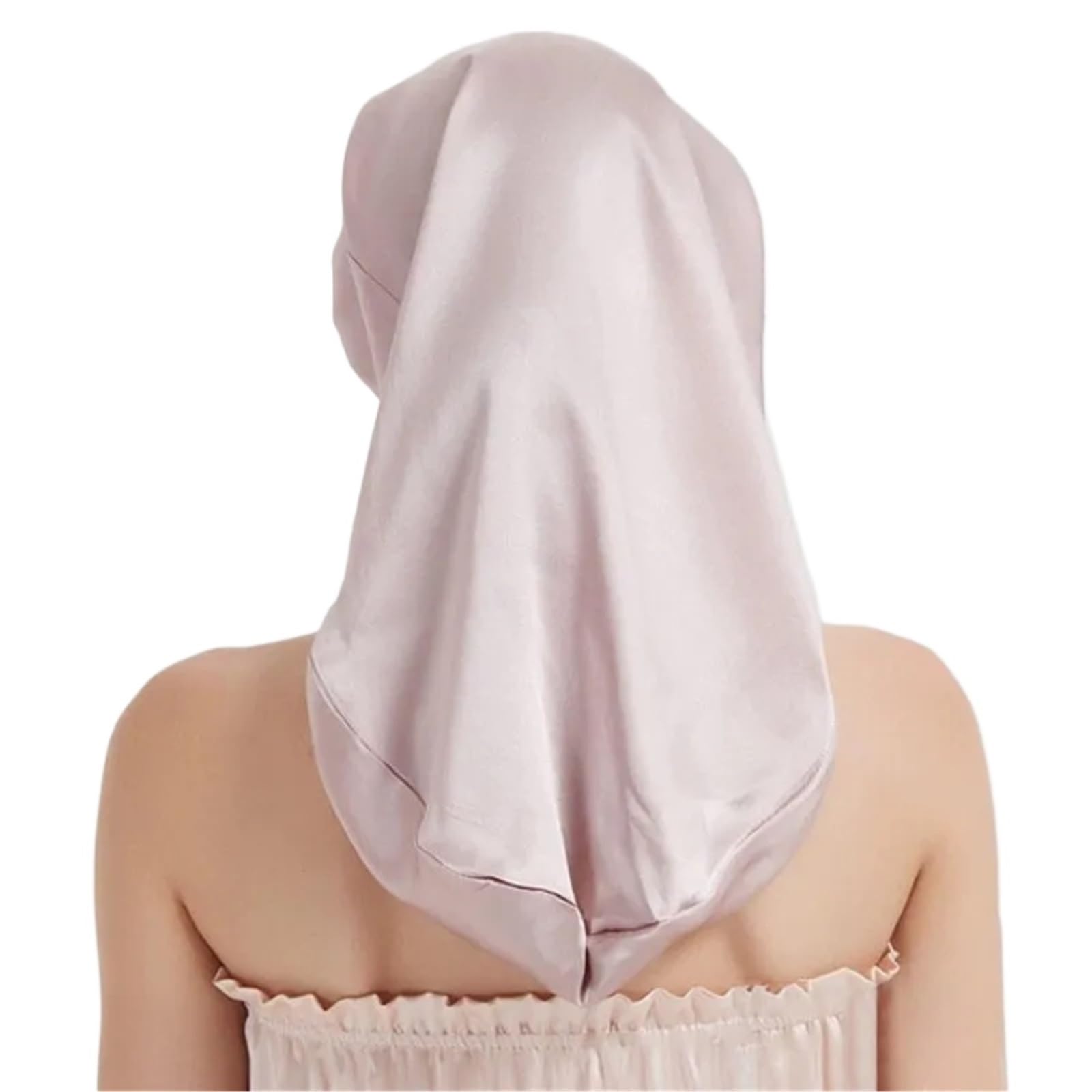 Seiden-Schlafhaube Seidenschlafmütze for langes Haar, Haube mit weichem Gummiband for die Haarpflege von Frauen und verschiedene Haare(Pink)