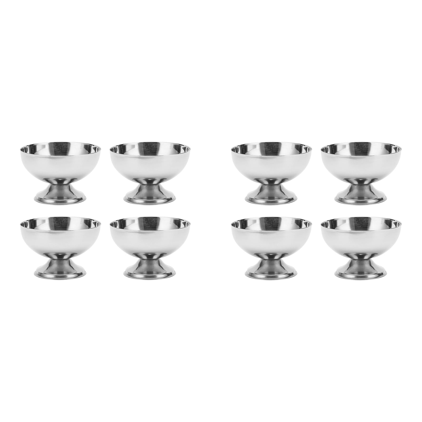 TOPINCN Set di 8 Ciotole da Dessert con Forchette, Set di Coppe per Gelato in Acciaio Inox, per Snack, Dessert, Insalate, Torte, Feste, Interni Ed Esterni