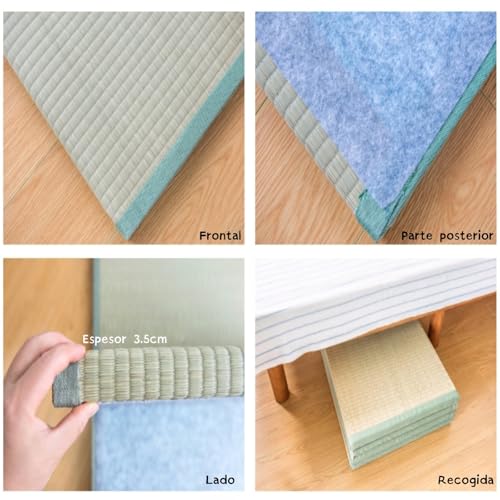 Tatami - Tappetino in erba naturale per dormire, meditazione, yoga e pratica zen, pieghevole, ideale per spalle e schiena