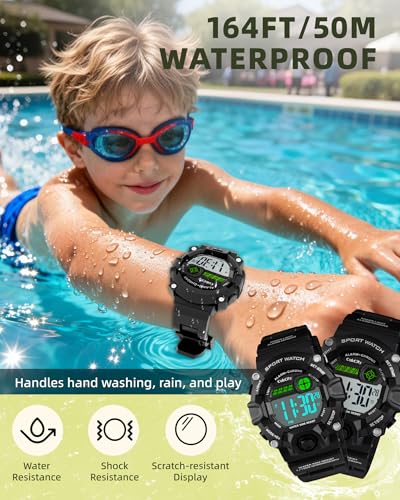 image for CakCity Kids Digital Sports Watch for Boys – Camouflage LED Waterpro