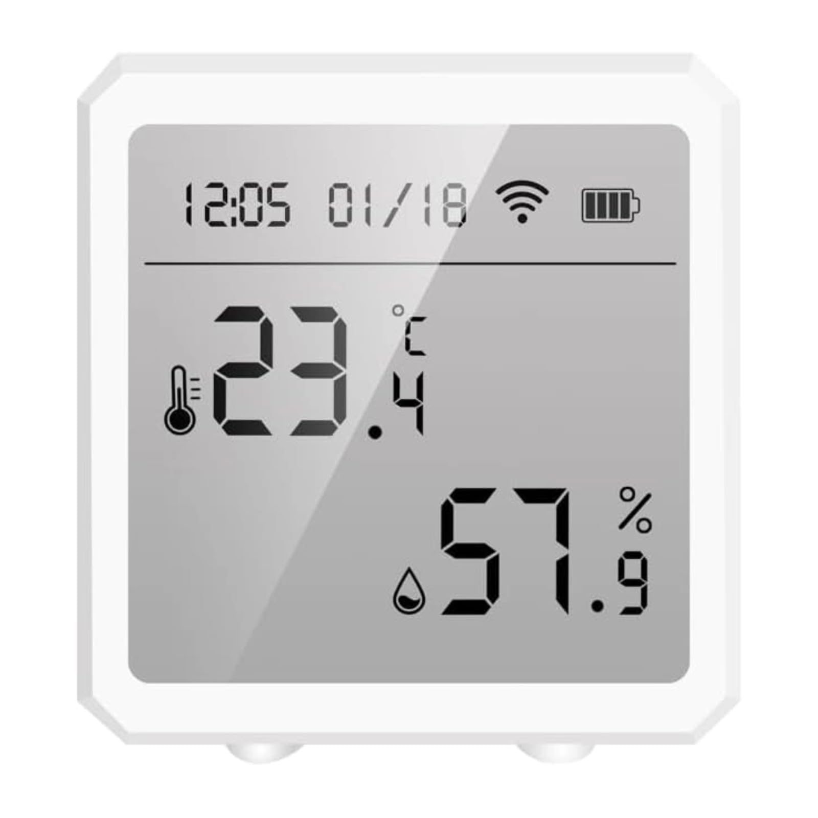 Tuya Smart WiFi Temperature Humidity Sensor Indoor Hygrometer Thermometer APP Remote Control with LCD Screen T&H Sensor ℃/℉ Switchable Compatible with Alexa Google Home