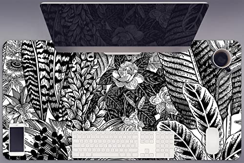 Sous-main de bureau 90x45cm gaming anti-rayures Decormat protection vinyle feuilles bicolores