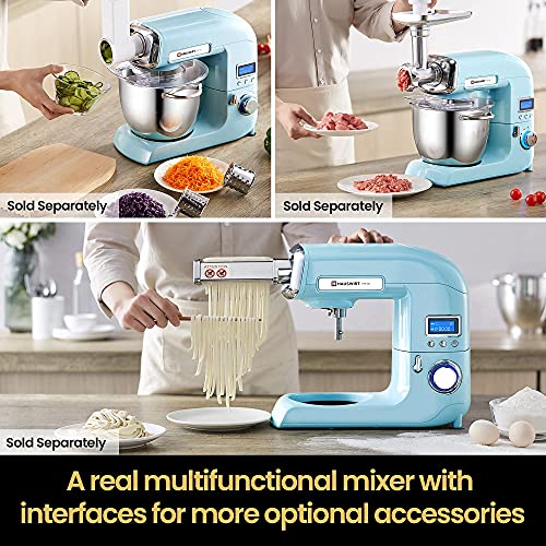Küchenmaschine, HAUSWIRT Knetmaschine Rührmaschine mit LCD-Timer 1800W, Teigmaschine mit 8 Geschwindigkeiten, 5,5 L… – Bild 5