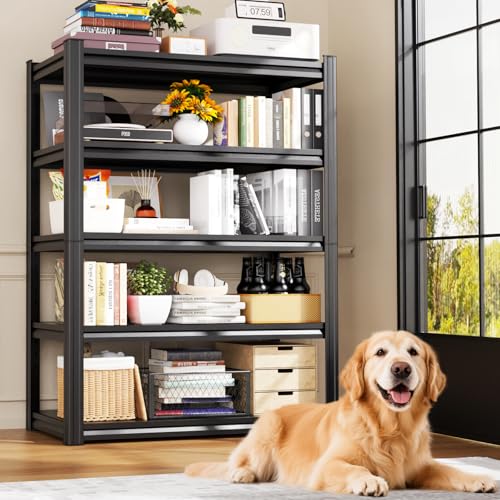 Image of 4-Pack Heavy Duty Garage Shelving for Large Storage & Garage Organization, 71 inchH x 46 inchW x 20 inchD Adjustable 5-Tier All Metal Storage Shelf for Tools, Storage Bins, Bulk Items, Warehouse & Workshop