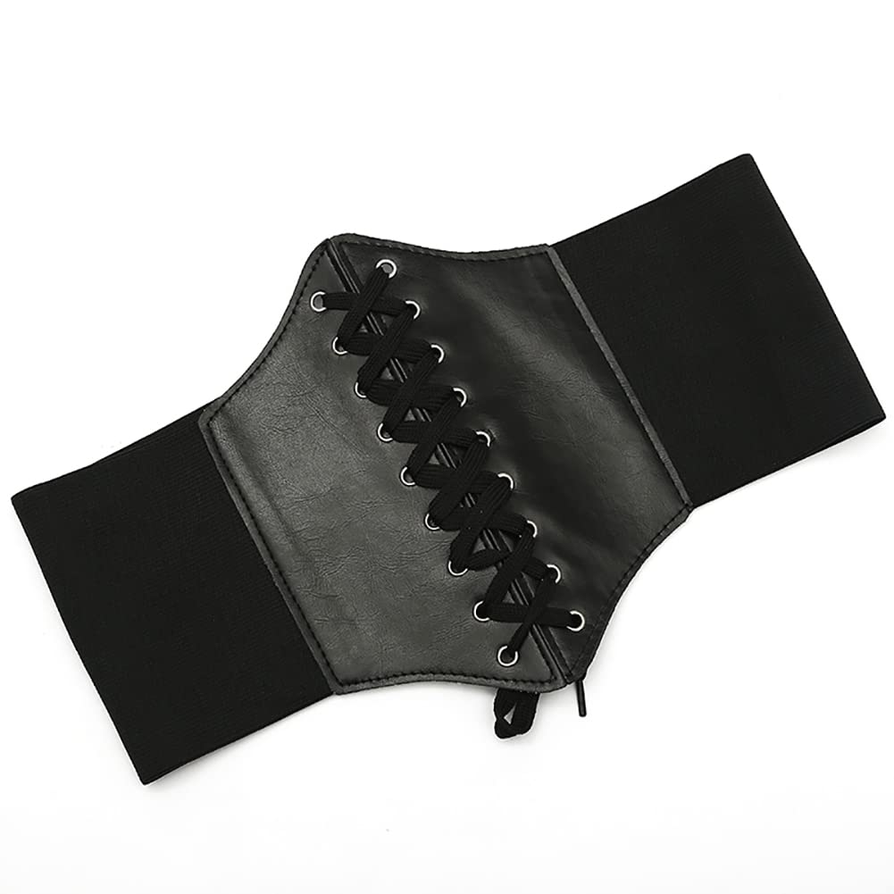 EUBUY Women Corset Belt for Dresses, Vintage PU Leather Lace 